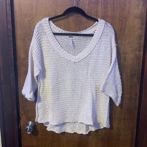 Free People White Knitted Sweater